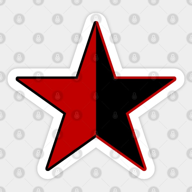 Red And Black Star - AnCom, Anarchist, Socialist, Leftist, Communist, Libertarian Socialist Sticker by SpaceDogLaika